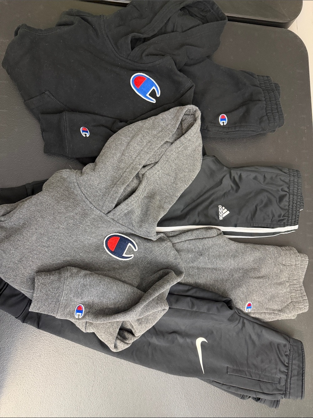 Champion Kids Black & Gray Sweatpants and Hoodies Set